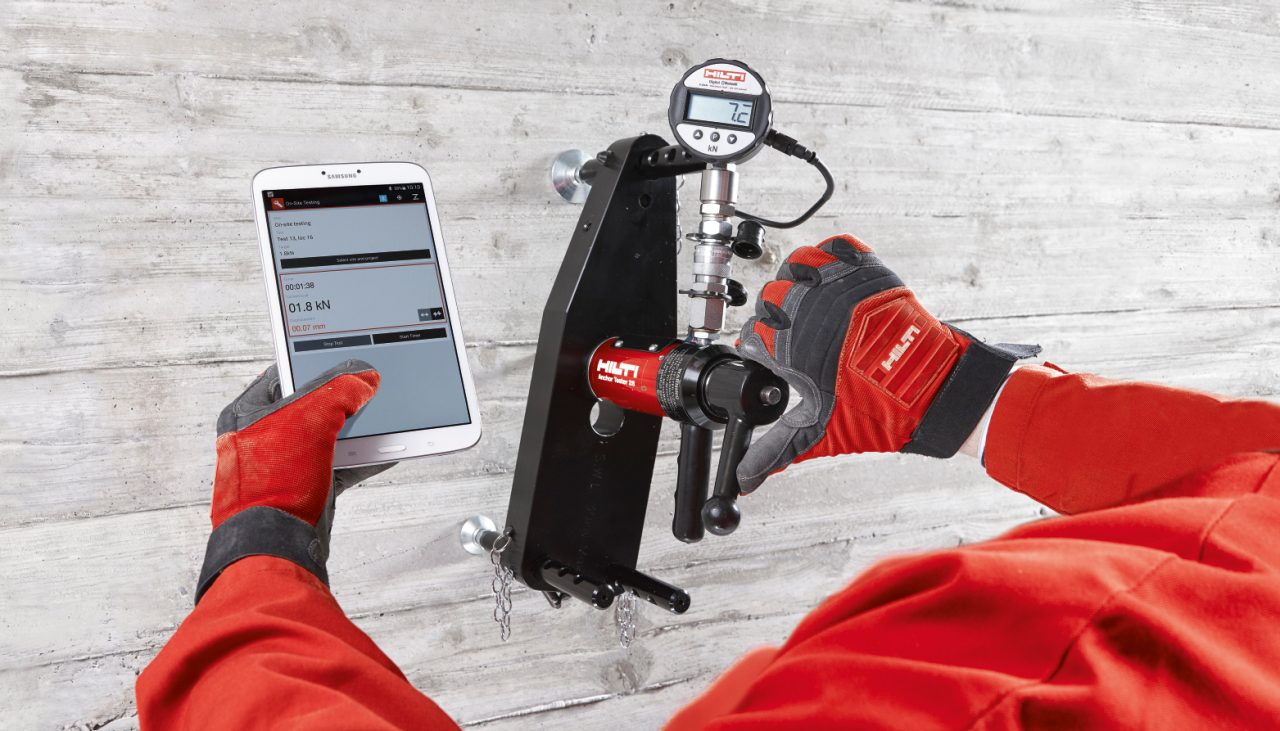 HAT 30 digital, On-site anchor test on concrete
