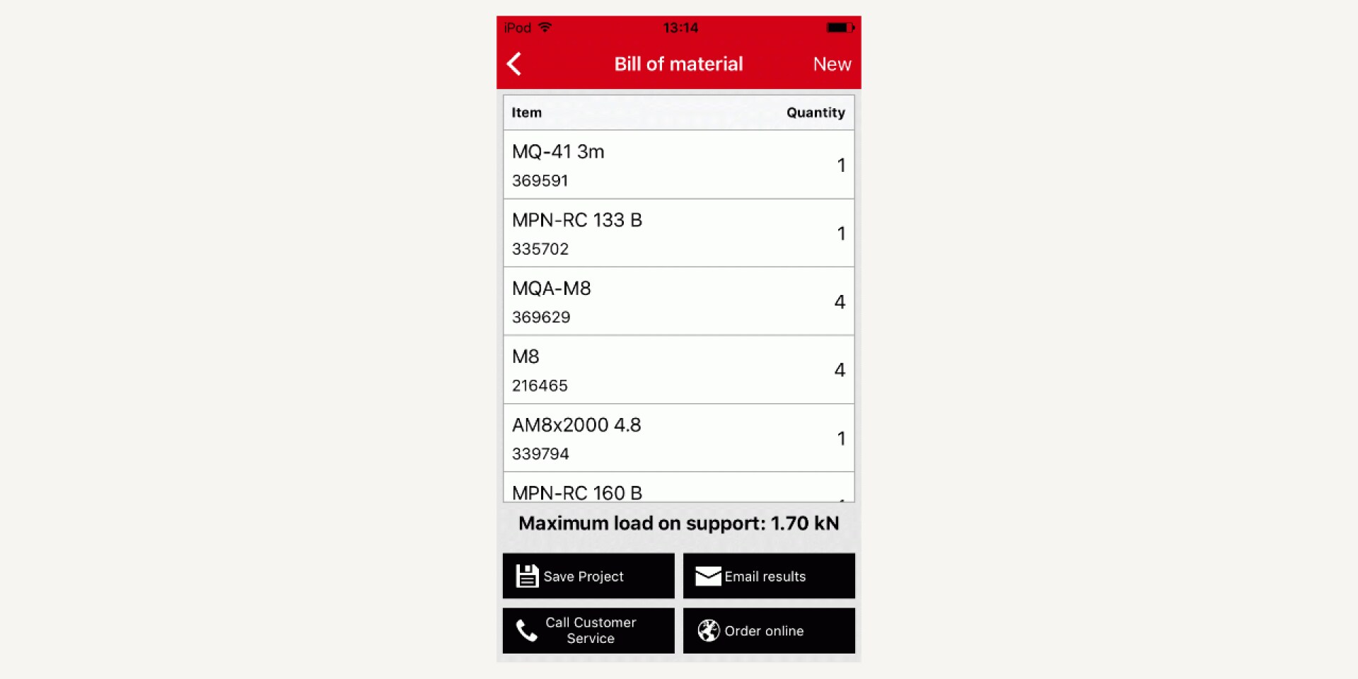 Hilti Channel Calculator app