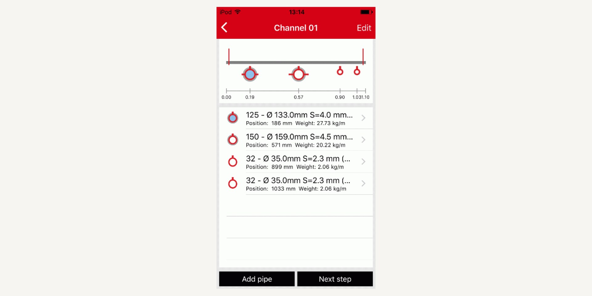 Hilti Channel Calculator app