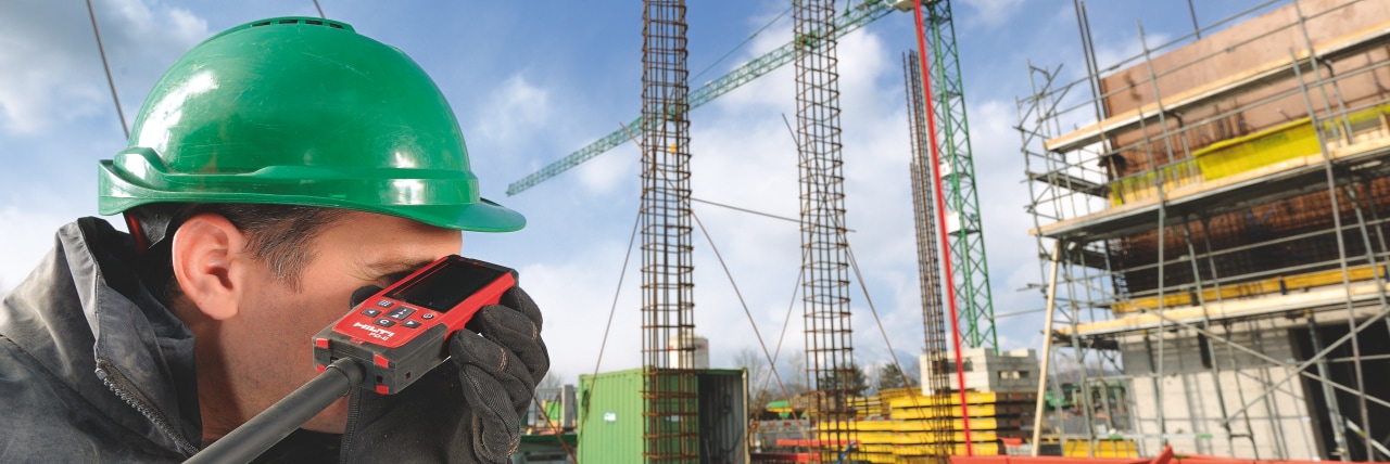 Hilti measuring tool in action