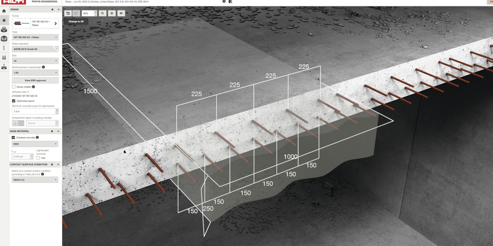 postinstalled rebar design