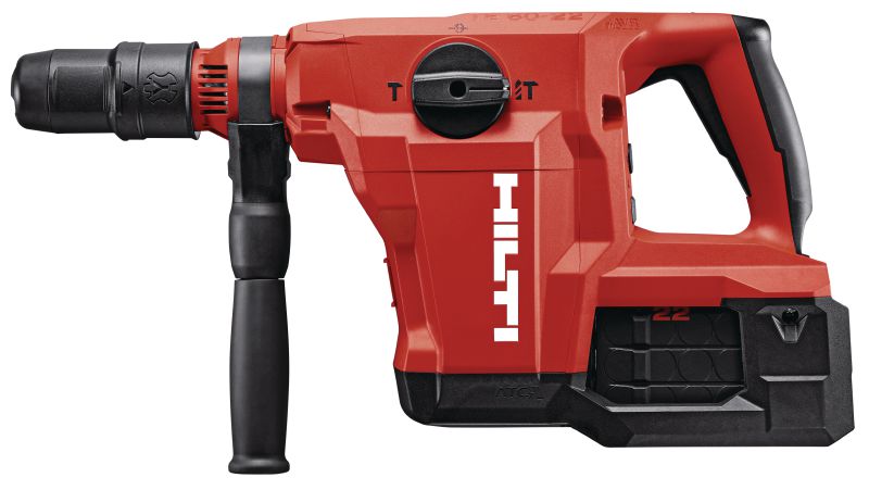 TE 60-22 cordless rotary hammer Powerful and cordless SDS Max (TE-Y) rotary hammer with high power-to-weight ratio for heavy-duty drilling and chiseling in concrete and masonry (Nuron battery)