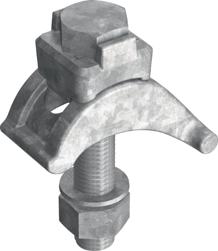 MI-SGC M16 Hot-dip galvanised (HDG) single beam clamp for connecting MI steel baseplates to steel beams