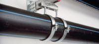 MP-MXI-F heavy-duty pipe clamp hot-dip galvanised (HDG) pipe clamp with sound insulation for extra heavy-duty applications Applications 1