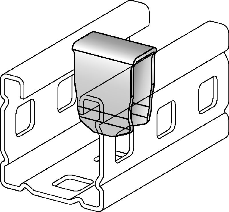 MC-PI Galvanised channel stiffening insert for use where threaded components/bolts are fitted through the sides of MC-3D installation channel indoors