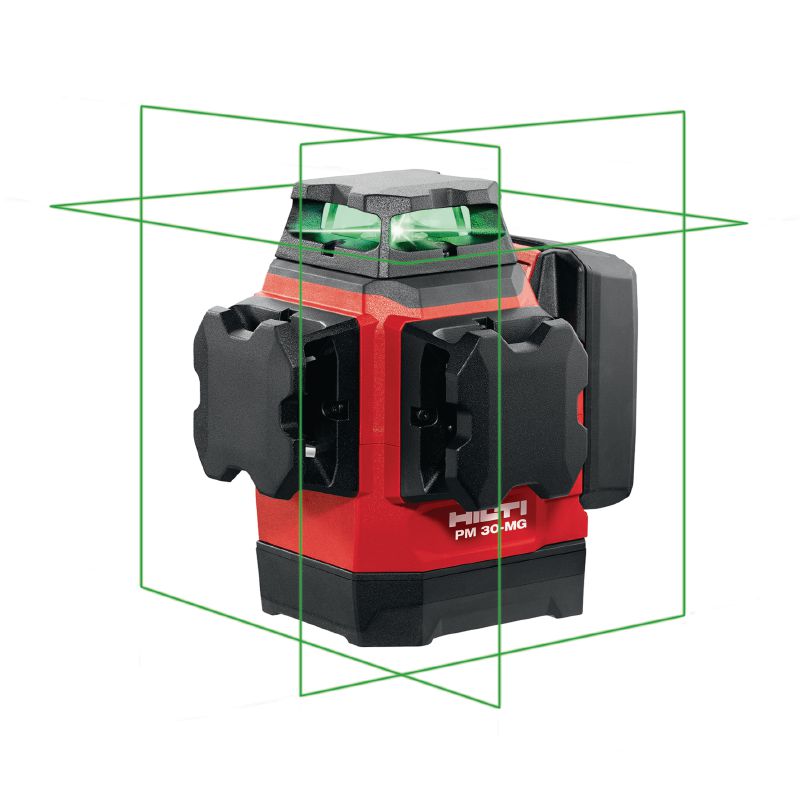 PM 30-MG Multi-line laser level Compact multi-line laser - 3x360° self-leveling green lines for faster leveling, aligning, and squaring (12V battery platform)