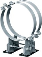 Go to slide 3 of 6: MP-PS 4-2 pipe shoe Outdoor coated (OC) pipe shoe with height and slope adjustability for heavy industrial applications with outer pipe diameters of 217-610 mm (8 to 24)