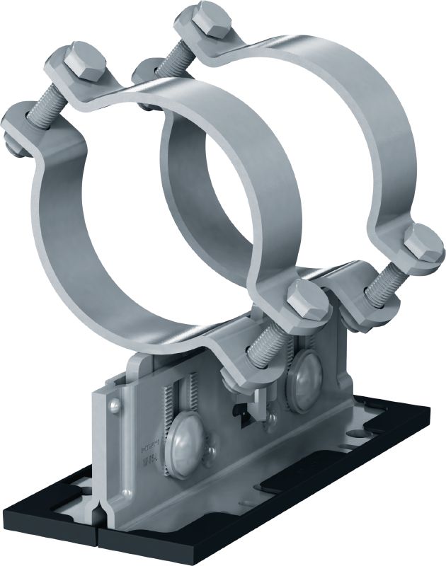 MP-PS 2-2 pipe shoe Outdoor coated (OC) pipe shoe with height and slope adjustability for heavy industrial applications with outer pipe diameters of 21-328 mm (1/2 to 12)