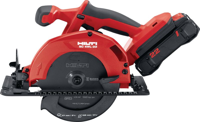 SC 4WL-22 Cordless circular saw Cordless circular saw with maximised run time per charge for fast, straight cuts in wood up to 57 mm│2-1/4” depth (Nuron battery platform)