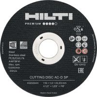 AC-D SP Type 1 Thin cutting disc Premium abrasive thin cutting disc for fast cutting