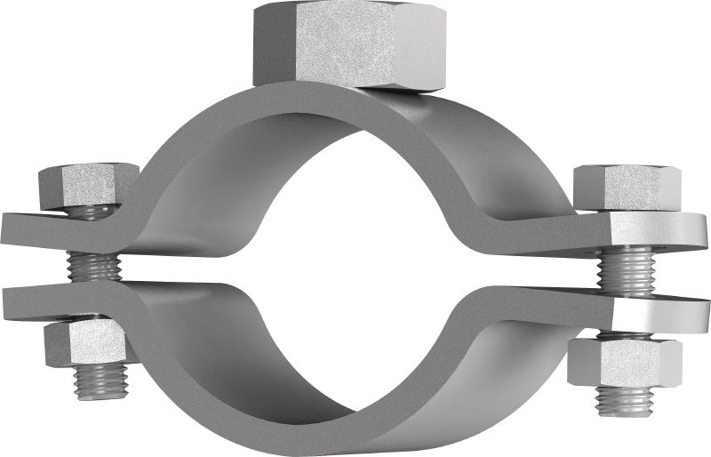 MFP-PC fixed point pipe clamp Galvanised fixed point pipe clamp for maximum performance in heavy-duty applications