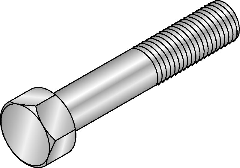 Hexagon screw DIN 933 M8x25 zinced Galvanised hexagon screw corresponding to DIN 931