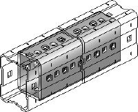 MIC-E Connector Hot-dip galvanised (HDG) connector used to connect MI girders longitudinally for long spans in heavy-duty applications