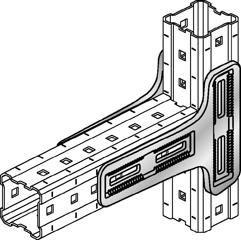 MIC-90-LH Hot-dip galvanised (HDG) connector offering highest load capacity within the MI and MIQ modular system