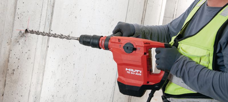 TE 50-AVR Rotary hammer Our most compact SDS Max (TE-Y) rotary hammer for lightweight comfort and control while drilling or chiseling in concrete, stone, and masonry Applications 1