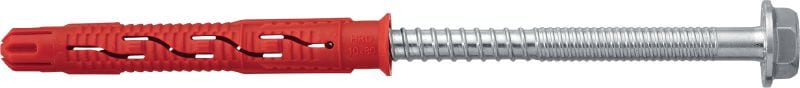 HRD-K Plastic screw anchor Pre-assembled collarless plastic anchor for concrete and masonry with screw (carbon steel, hex head)