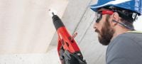 DX 5-IE Powder-actuated insulation fastening tool Digitally enabled, fully automatic, high-productivity powder-actuated tool for fastening insulation on soft to tough concrete, masonry and steel Applications 1