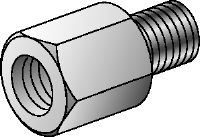 GA Galvanised thread adapters to connect various internal and external thread diameters