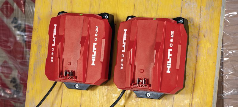 C 6-22 Nuron fast charger High-speed charger for all Hilti Nuron batteries Applications 1