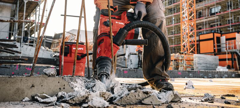 TE 60-22 cordless rotary hammer Powerful and cordless SDS Max (TE-Y) rotary hammer with high power-to-weight ratio for heavy-duty drilling and chiseling in concrete and masonry (Nuron battery) Applications 1