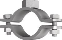 MFP-PC fixed point pipe clamp Galvanised fixed point pipe clamp for maximum performance in heavy-duty applications