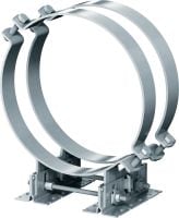 Go to slide 2 of 6: MP-PS 4-2 pipe shoe Outdoor coated (OC) pipe shoe with height and slope adjustability for heavy industrial applications with outer pipe diameters of 217-610 mm (8 to 24)
