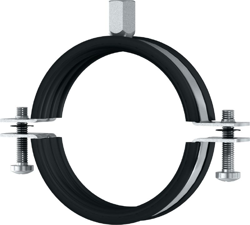 MP-PI pipe clamp Galvanised pipe clamp with sound insulation for economical light/medium-duty applications