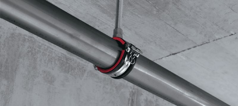 MPN-RC Ultimate galvanised pipe clamp with quick closure for high productivity in medium-duty applications Applications 1