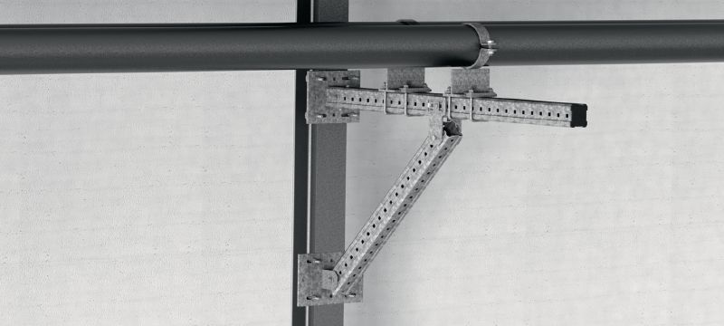 MIC MAH Hot-dip galvanised (HDG) multi-angle connector for fastening MI girders to steel beams at an angle Applications 1