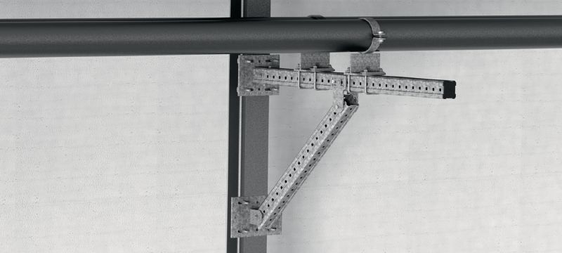 MIC MAH Connector Hot-dip galvanised (HDG) multi-angle connector for fastening MI girders to steel beams at an angle Applications 1