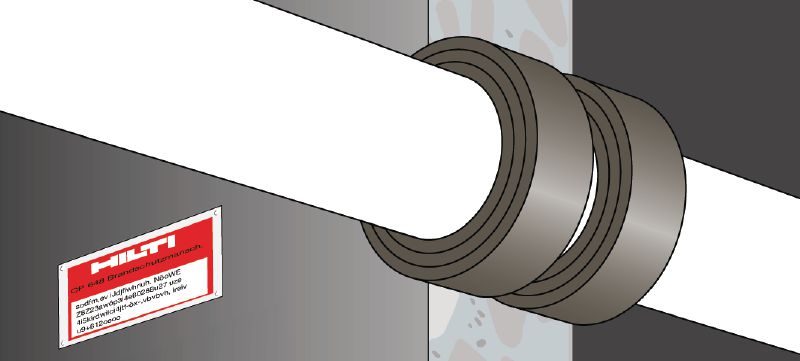 CP 648-E firestop endless wrap strips Intumescent, flexible firestop wrap strip to help create a fire and smoke barrier around combustible pipe penetrations Applications 1