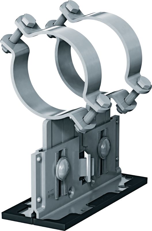 MP-PS 2-2 pipe shoe Outdoor coated (OC) pipe shoe with height and slope adjustability for heavy industrial applications with outer pipe diameters of 21-328 mm (1/2 to 12)