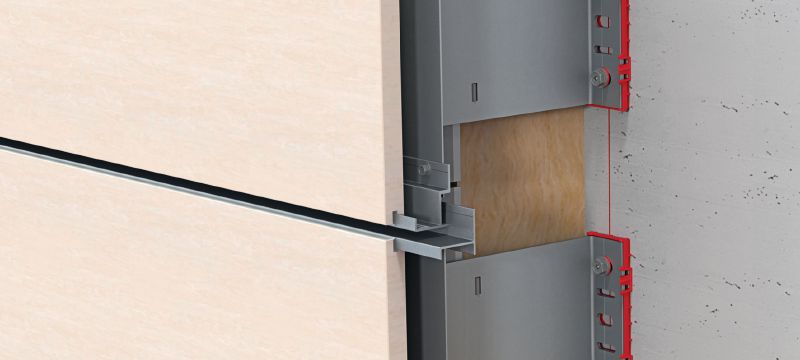 MFT-SP 38 Profiles for mounting slotted stone panels Applications 1
