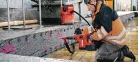 TE 60-22 cordless rotary hammer Powerful and cordless SDS Max (TE-Y) rotary hammer with high power-to-weight ratio for heavy-duty drilling and chiseling in concrete and masonry (Nuron battery) Applications 2