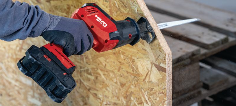 SR 4-22 One-handed reciprocating saw Compact and light cordless one-handed brushless reciprocating saw for everyday demolition and fast, precise cutting (Nuron battery platform) Applications 1