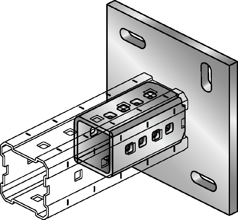 Baseplater DIN 9021 M16 zinced Hot-dip galvanised (HDG) baseplate for fastening MI-90 girders to concrete using two anchors