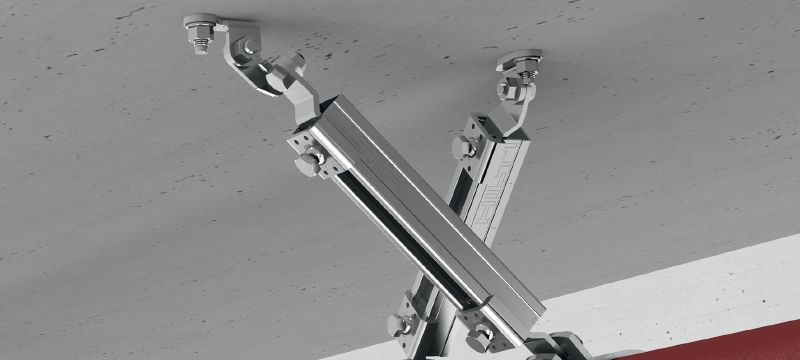 MQS-SP seismic sprinkler pipe clamp Galvanised sprinkler pipe clamp with FM approval for seismic bracing in fire sprinkler applications Applications 1