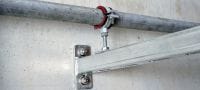 MP-MI-F heavy-duty pipe clamp hot-dip galvanised (HDG) pipe clamp with sound insulation for heavy-duty applications Applications 1
